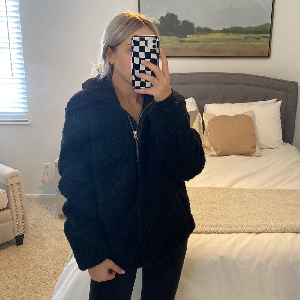 Women’s black sherpa coat